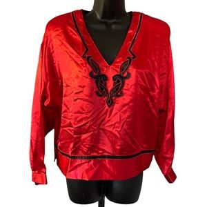 NEW Victoria’s Secret VINTAGE Medium Red Shirt Gold Label NWT